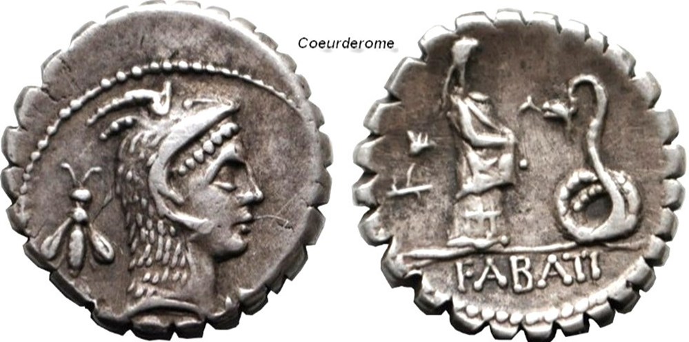 monnaies antiques romaines imperiales et republicaines denier serratus de la republique romaine roscia