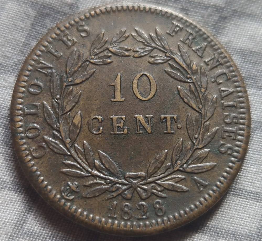 Charles X- 10 centimes atelier Paris pour la Guyane monnaies charles x 10 centimes atelier paris pour la guyane