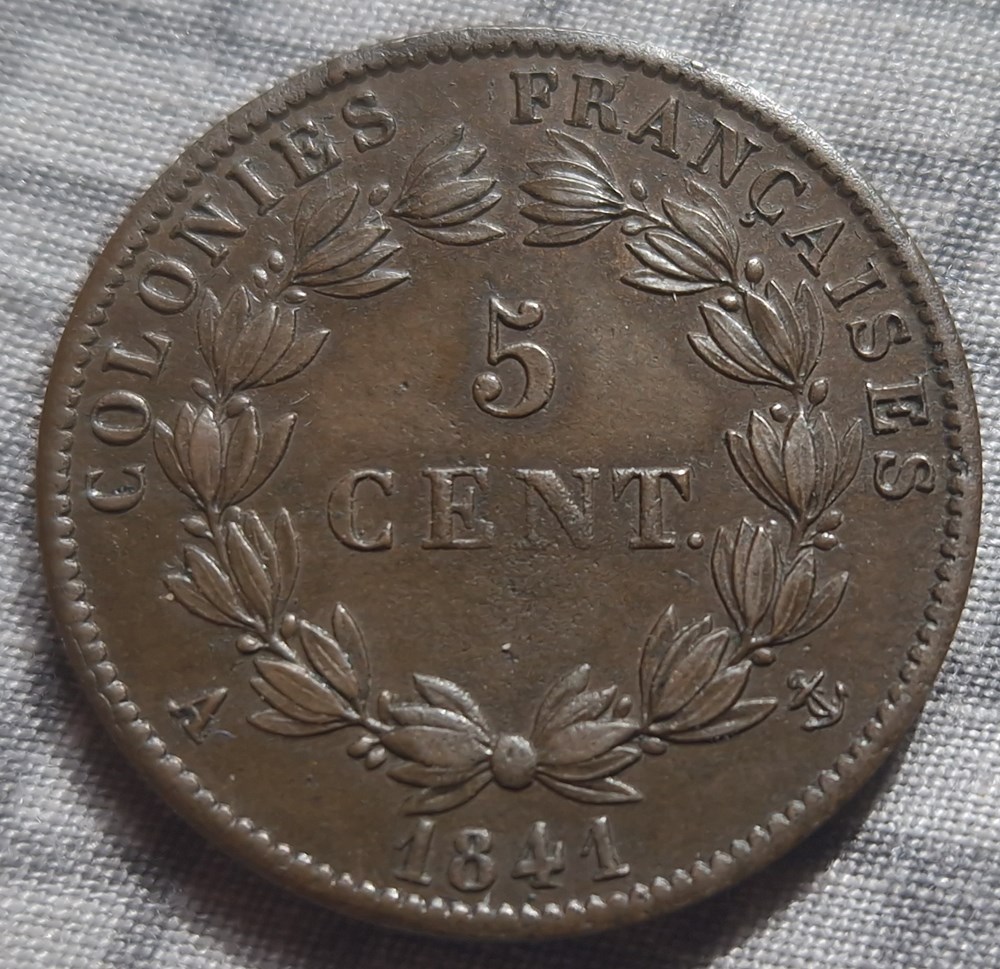 Louis-Philippe I- 5 centimes atelier Paris pour la Guadeloupe monnaies louis philippe i 5 centimes atelier paris pour la guadeloupe