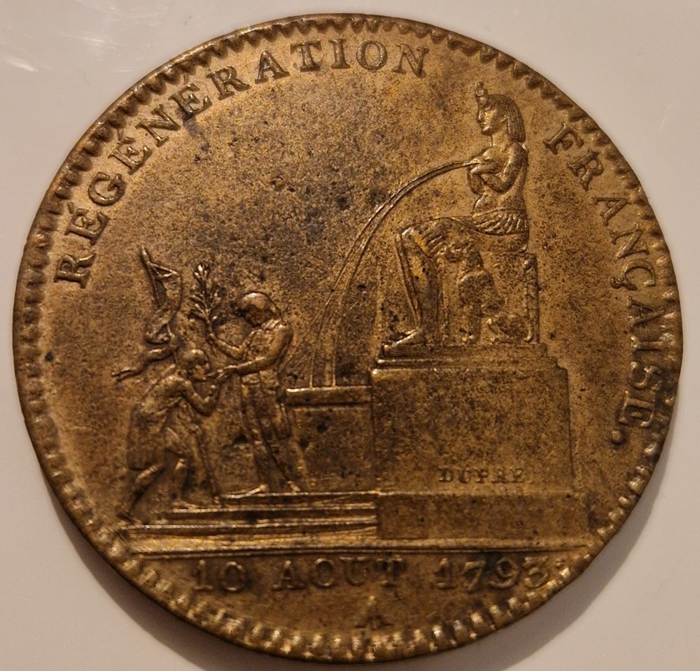 5 décimes à la fontaine d'Isis Régénération française 1793 monnaies 5 decimes a la fontaine isis regeneration francaise 1793