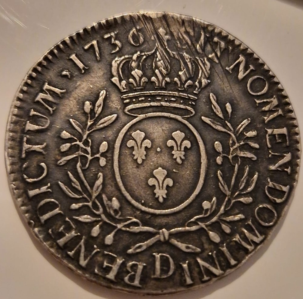 Écu aux rameaux d'olivier 1736 Lyon - Louis XV monnaies ecu aux rameaux olivier 1736 lyon louis xv