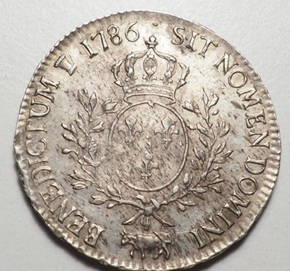 Écu de Béarn aux rameaux d'olivier 1786 - Louis XVI monnaies ecu de bearn aux rameaux olivier 1786 louis xvi