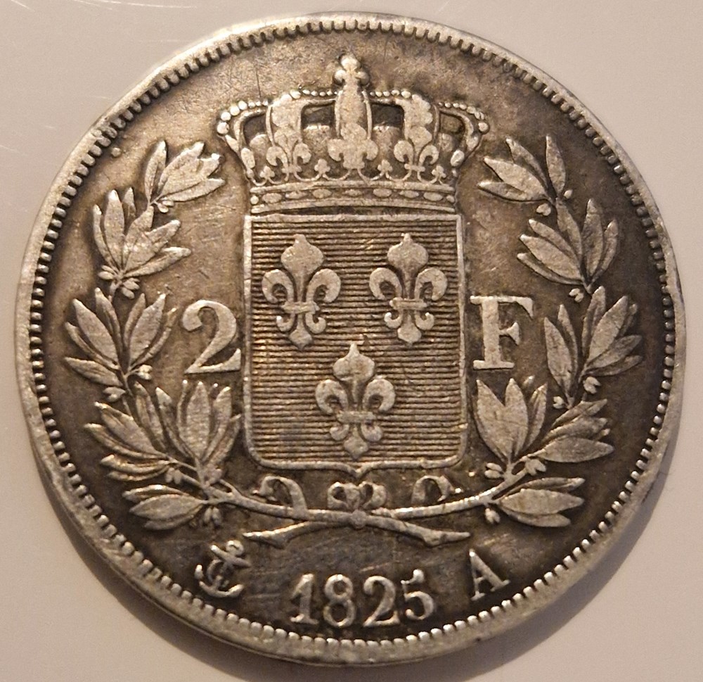 2 francs Charles X 1825 Paris monnaies 2 francs charles x 1825 paris