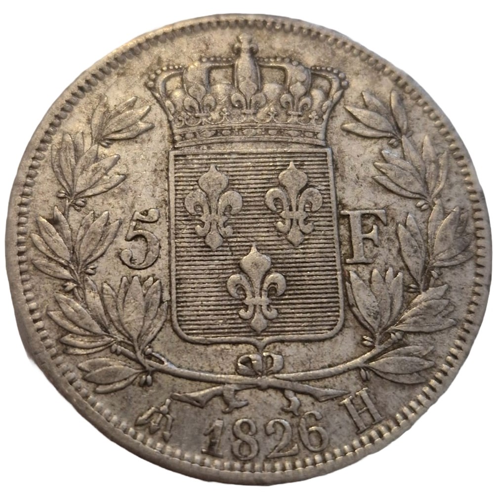 5 francs Charles X 1er type 1826 La Rochelle monnaies 5 francs charles x 1er type 1826 la rochelle