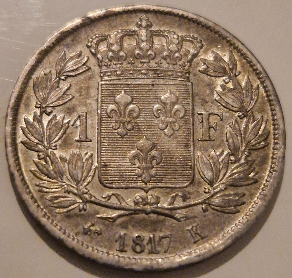 1 franc Louis XVIII 1817 Bordeaux monnaies 1 franc louis xviii 1817 bordeaux