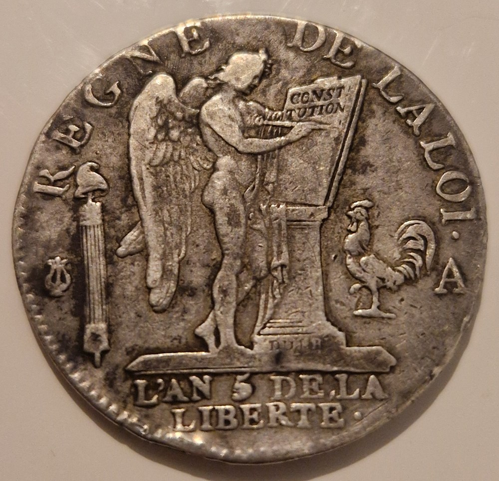 ½ écu constitutionnel - Louis XVI 1793 Paris monnaies ecu constitutionnel louis xvi 1793 paris