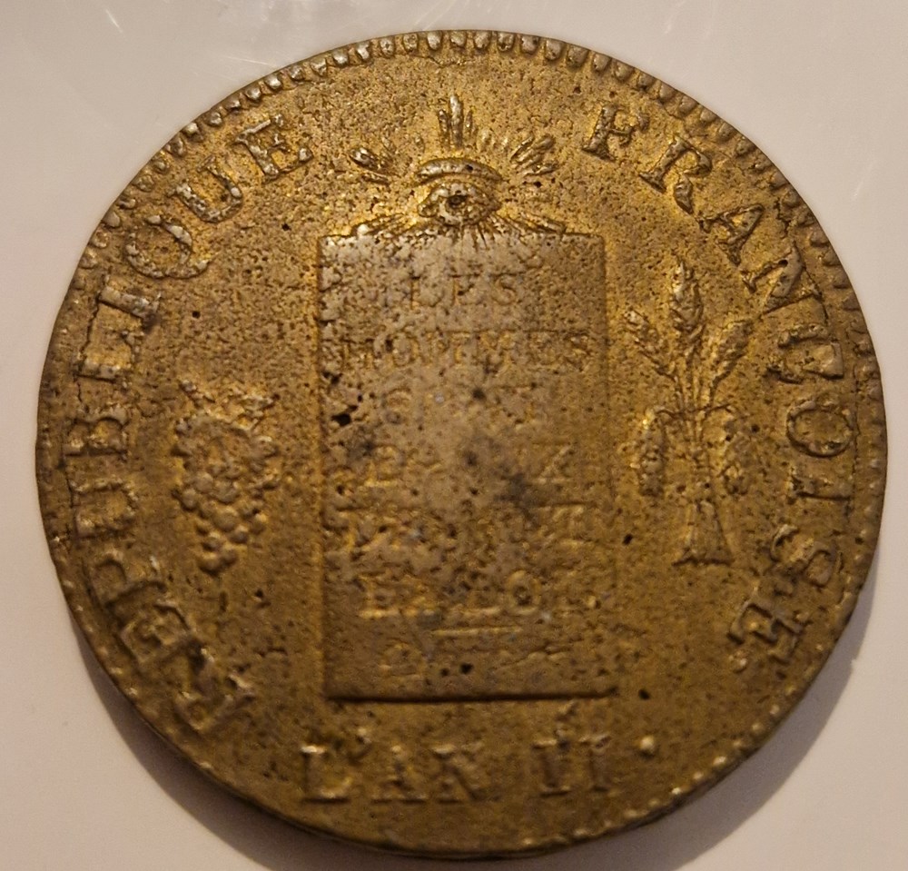 2 sols aux balances type daté, tranche brut 1793 Orléans monnaies 2 sols aux balances type date tranche brut 1793 orleans