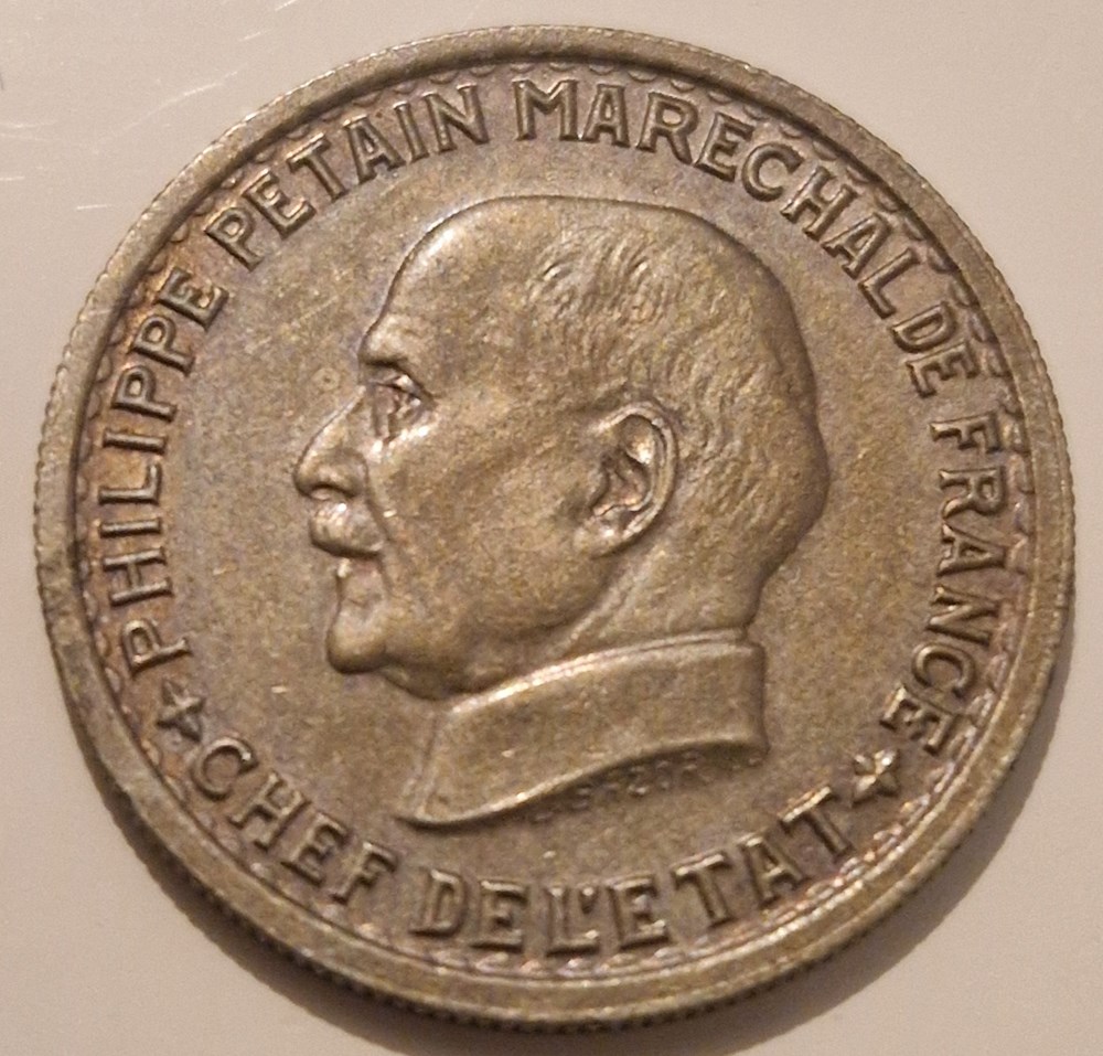 5 francs Pétain Cupronickel 1941 monnaies 5 francs petain cupronickel 1941