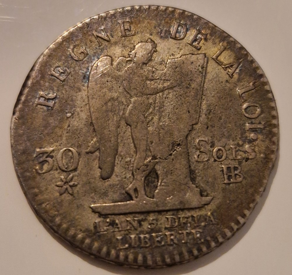 30 sols ou ¼ écu constitutionnel - Louis XVI type FRANÇAIS 1793 Strasbourg monnaies 30 sols ou ecu constitutionnel louis xvi type francais 1793 strasbourg