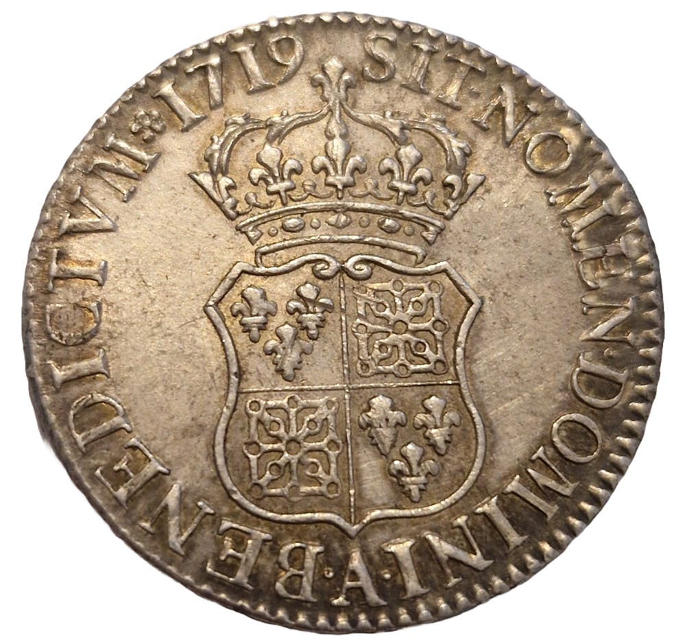 Écu de France-Navarre 1719 PARIS - Louis XV monnaies ecu de france navarre 1719 paris louis xv