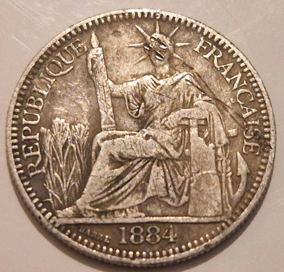 Cochinchine française 10 centièmes 1884 monnaies cochinchine francaise 10 centiemes 1884