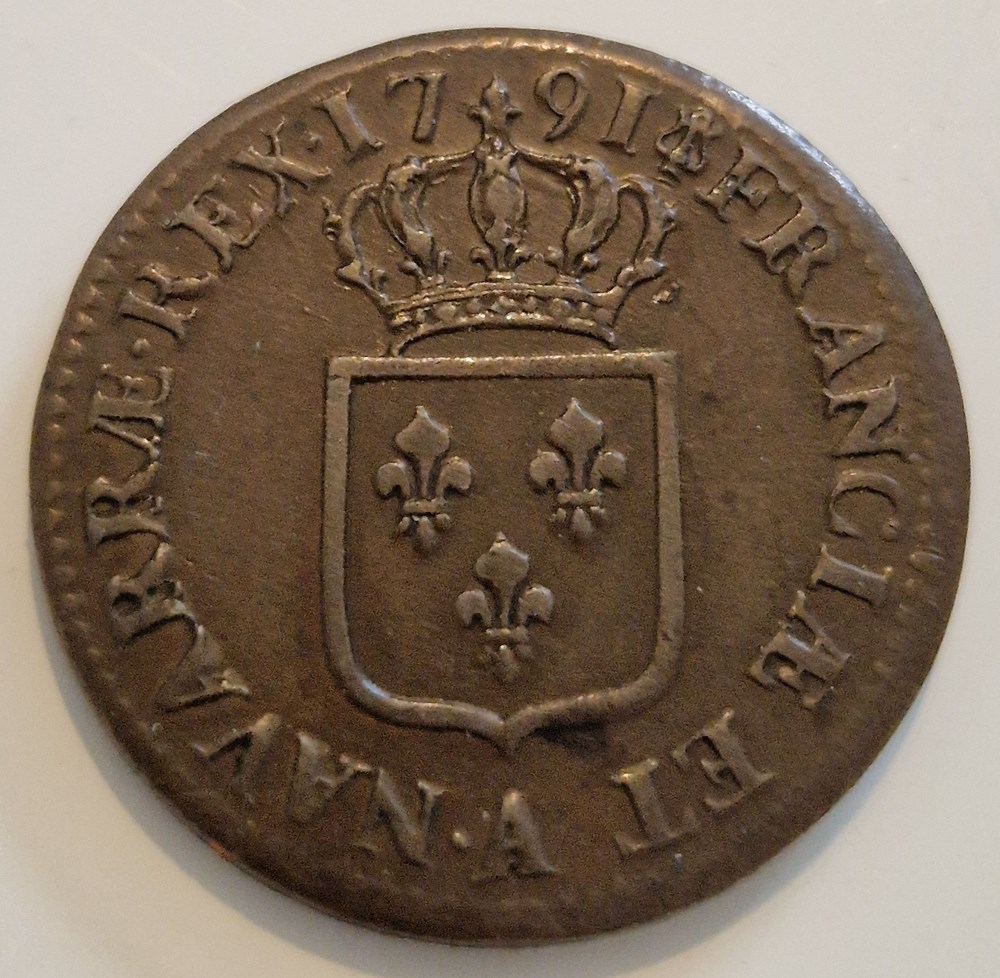 Sol - Louis XVI 1791 Paris 2 ème semestre Léopard monnaies sol louis xvi 1791 paris 2 eme semestre leopard