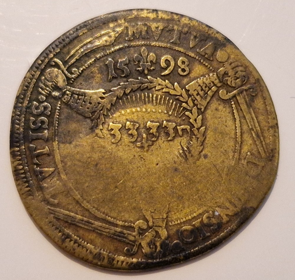 Duché de Brabant-Pays-bas espagnols-Philippe II - jeton défection Henri IV 1598 monnaies duche de brabant pays bas espagnols philippe ii jeton defection henri iv 1598