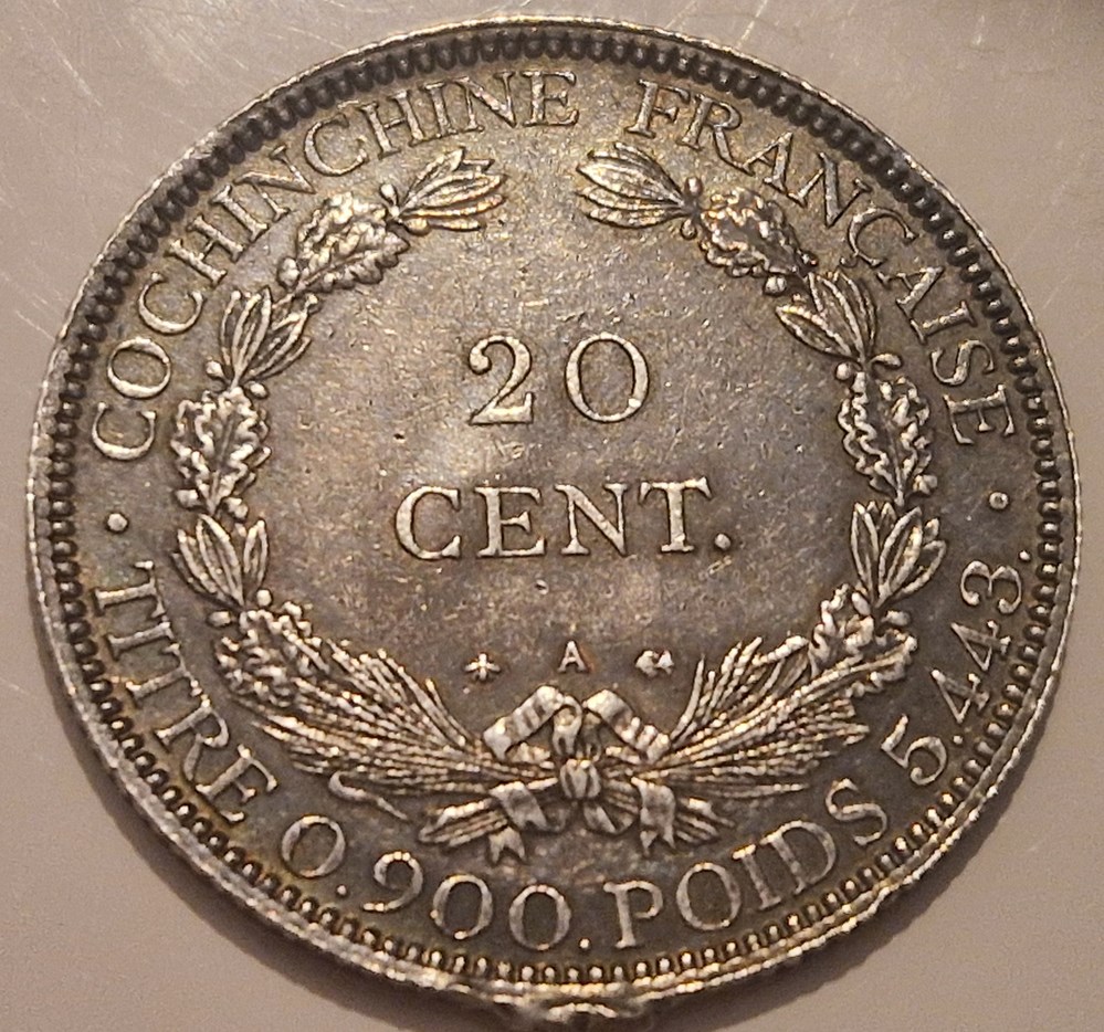 monnaies 20 centiemes 1879 cochinchine francaise
