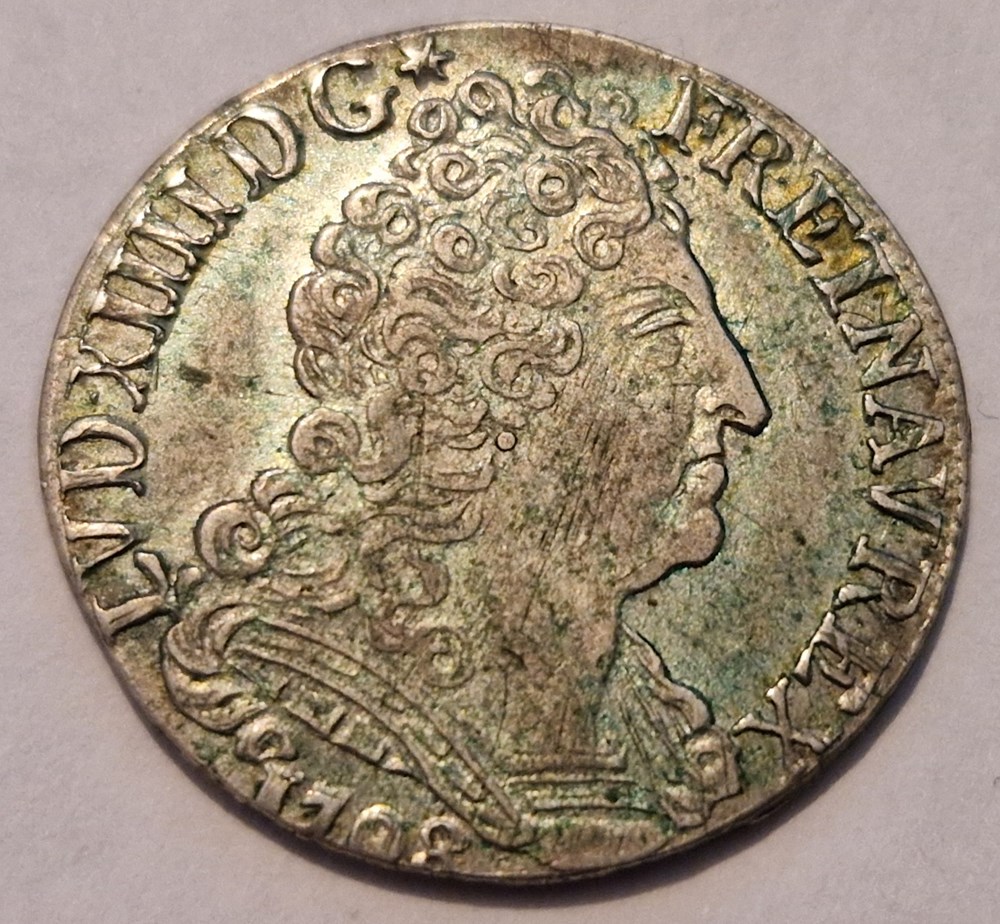 Louis XIV 20 sols aux insignes 1708 Rennes monnaies louis xiv 20 sols aux insignes 1708 rennes