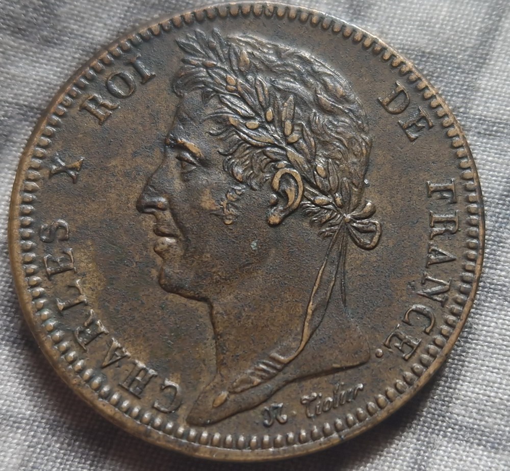 Charles X- 10 centimes atelier Paris pour la Guyane monnaies charles x 10 centimes atelier paris pour la guyane