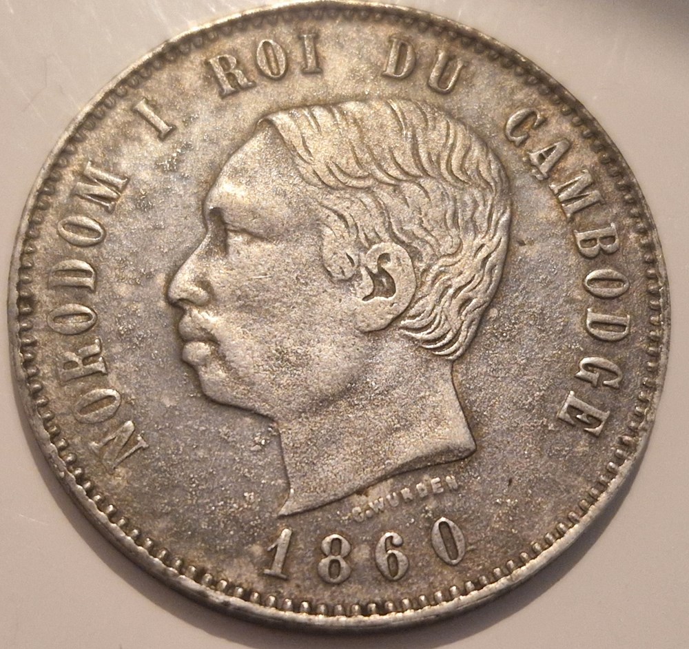 Cambodge 4 francs 1860 - Norodom I monnaies cambodge 4 francs 1860 norodom i
