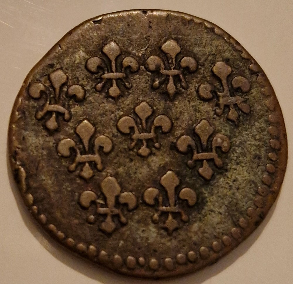 Louis XV ½ Fanon ou 1 sol 1723 Isles de France et de Bourbon- atelier Pondichery monnaies louis xv fanon ou 1 sol 1723 isles de france et de bourbon atelier pondichery