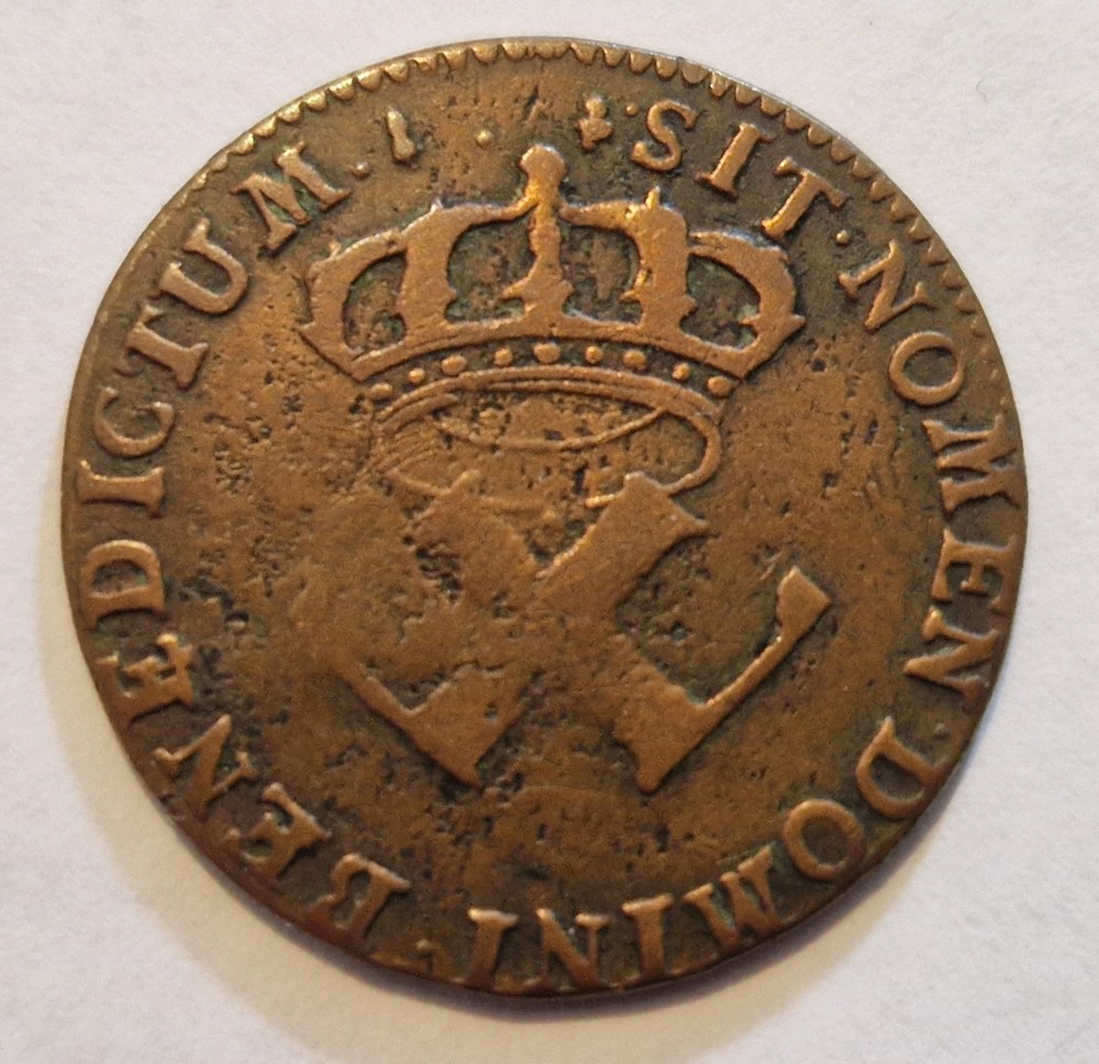 Louis XV : 9 deniers colonies américaines 1721 la Rochelle monnaies louis xv 9 deniers colonies americaines 1721 la rochelle
