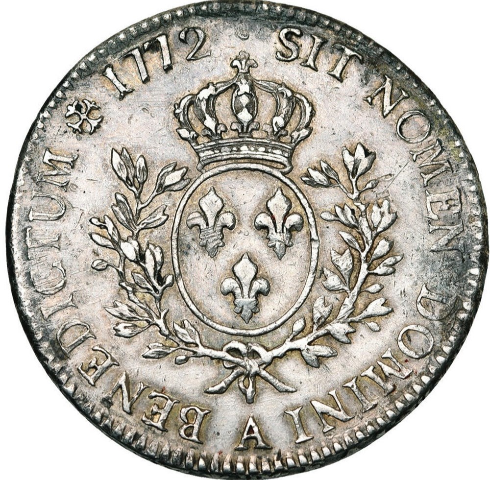 Écu à la vieille tête 1772 Paris - Louis XV monnaies ecu a la vieille tete 1772 paris louis xv