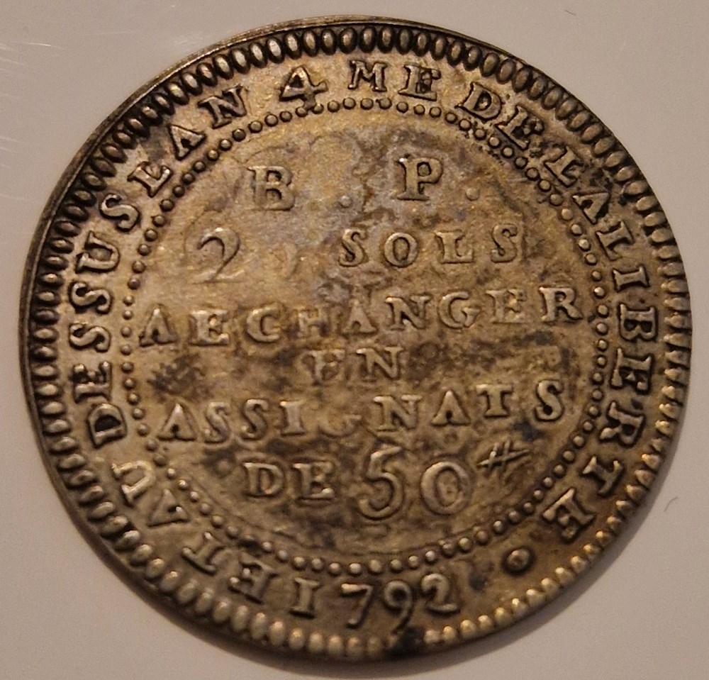 Monnaie de confiance de 20 sols - Lefèvre Lesage et Cie 1792 monnaies monnaie de confiance de 20 sols lefevre lesage et cie 1792