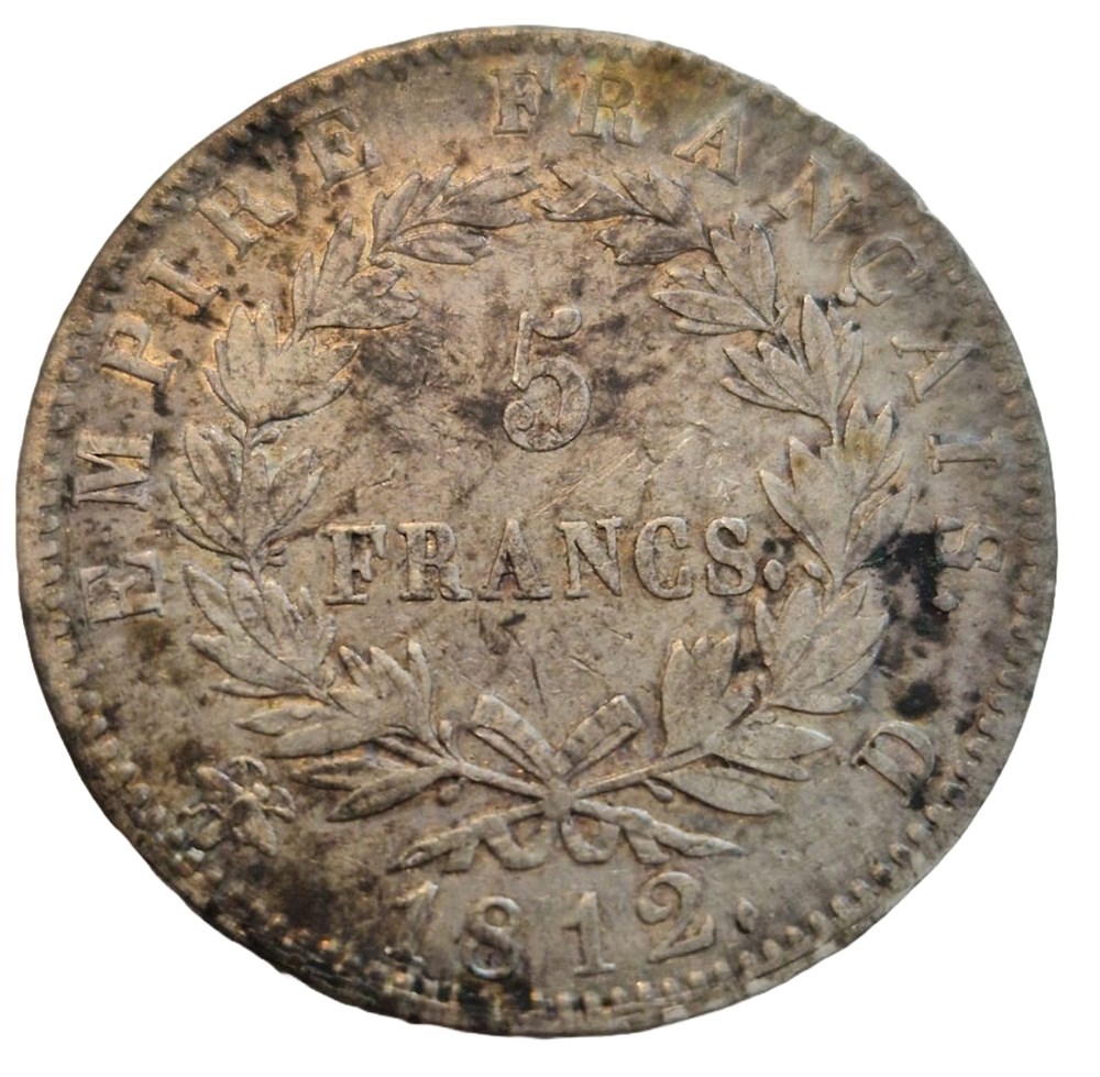 monnaies 5 francs napoleon empereur empire francais 1812 lyon