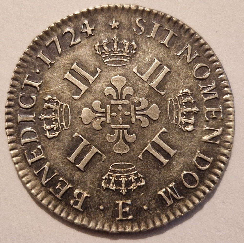 Louis XV- Écu aux huit L 1724 Tours monnaies louis xv ecu aux huit l 1724 tours