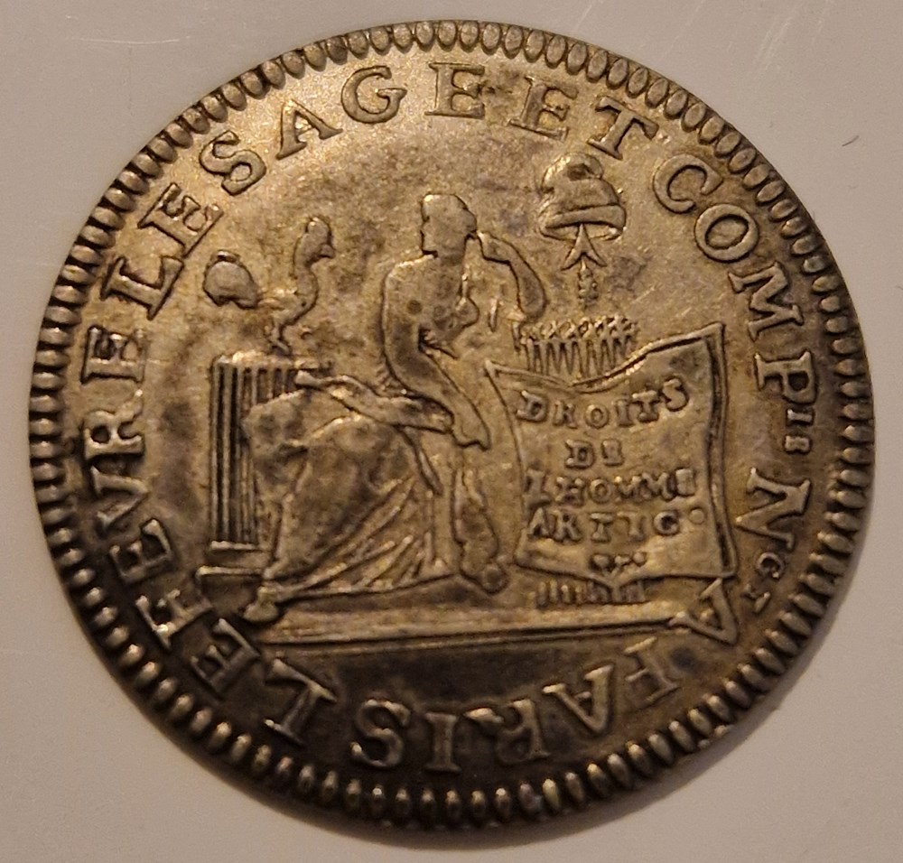 Monnaie de confiance de 20 sols - Lefèvre Lesage et Cie 1792 monnaies monnaie de confiance de 20 sols lefevre lesage et cie 1792