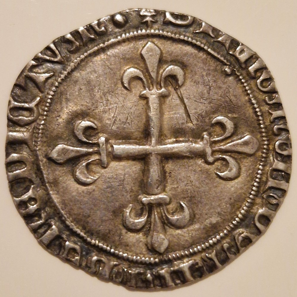 Gros de roi dit "de Jacques Cœur" - Charles VII 1447 1re émission Montpellier monnaies gros de roi dit de jacques c ur charles vii 1447 1re emission montpellier