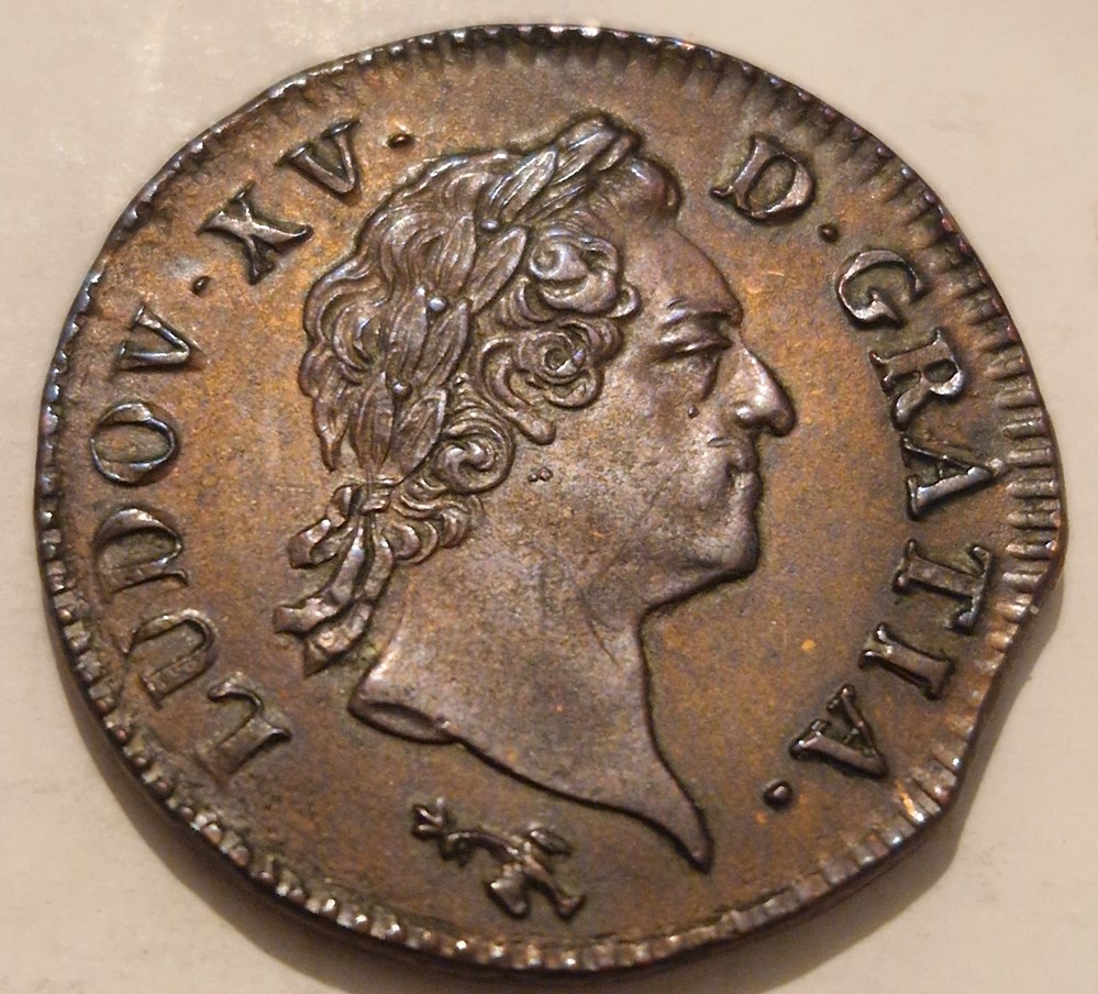 Sol à la vieille tête - Louis XV 1769 Besançon monnaies sol a la vieille tete louis xv 1769 besancon