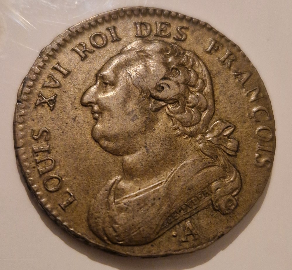 12 deniers ou sol constitutionnel au faisceau - Louis XVI type FRANÇOIS 1791 Paris monnaies 12 deniers ou sol constitutionnel au faisceau louis xvi type francois 1791 paris