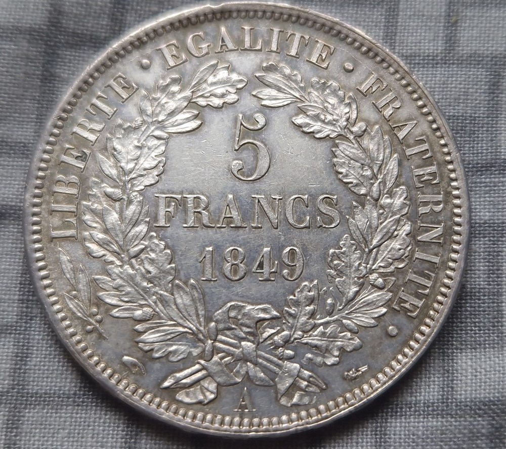 5 francs Cérès IIe République 1849 Paris monnaies 5 francs ceres iie republique 1849 paris