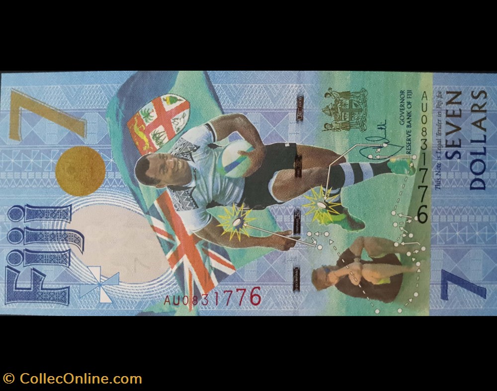 banknote oceanium fiji p 120 a 7dollars 2017