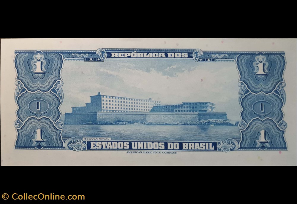banknote south america brazil brrzil p 105 b 1 cruzeio 1954 58