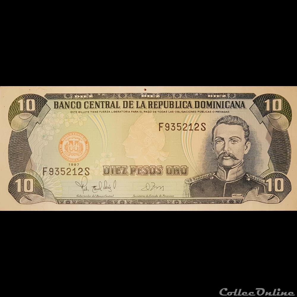 banknote north america dominican republic p 153 a 10 pesos oro 1997