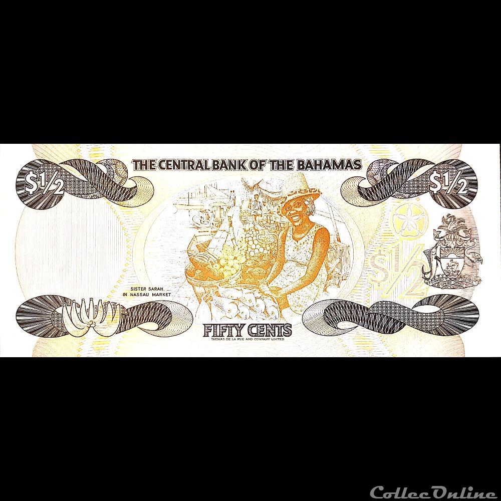 BAHAMAS / P-42.a / 50Cents / 1974 banknote north america bahamas p 42 a 50cents 1974