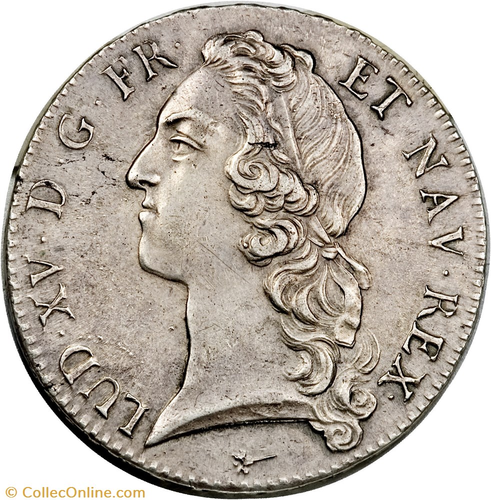 Louis XV - Ecu au bandeau monnaie france royale louis xv ecu au bandeau