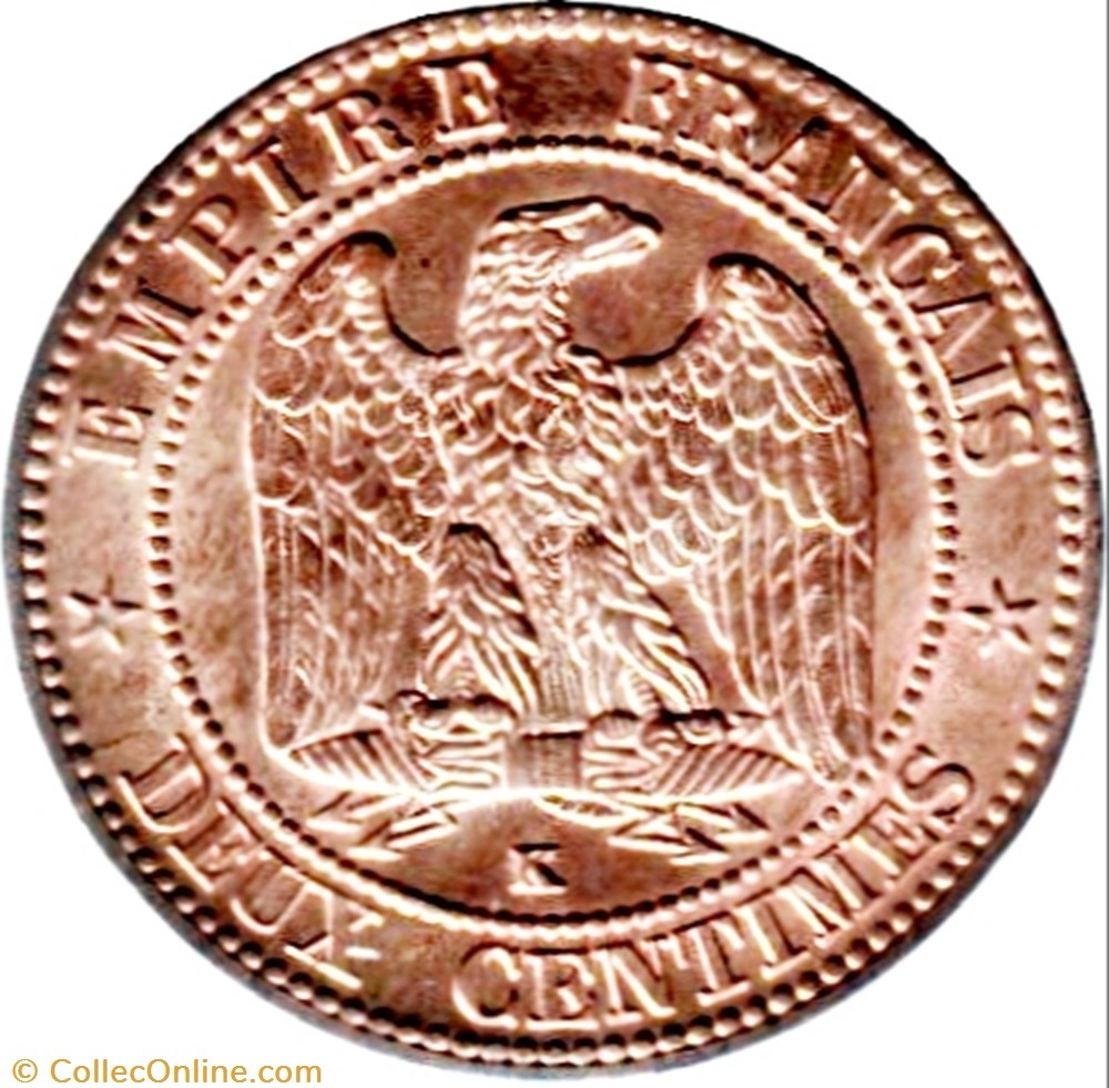 Napoléon III - 2 centimes monnaie france moderne napoleon iii 2 centimes