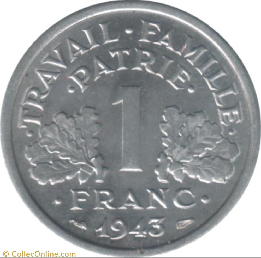 1 franc Francisque monnaie france moderne 1 franc francisque