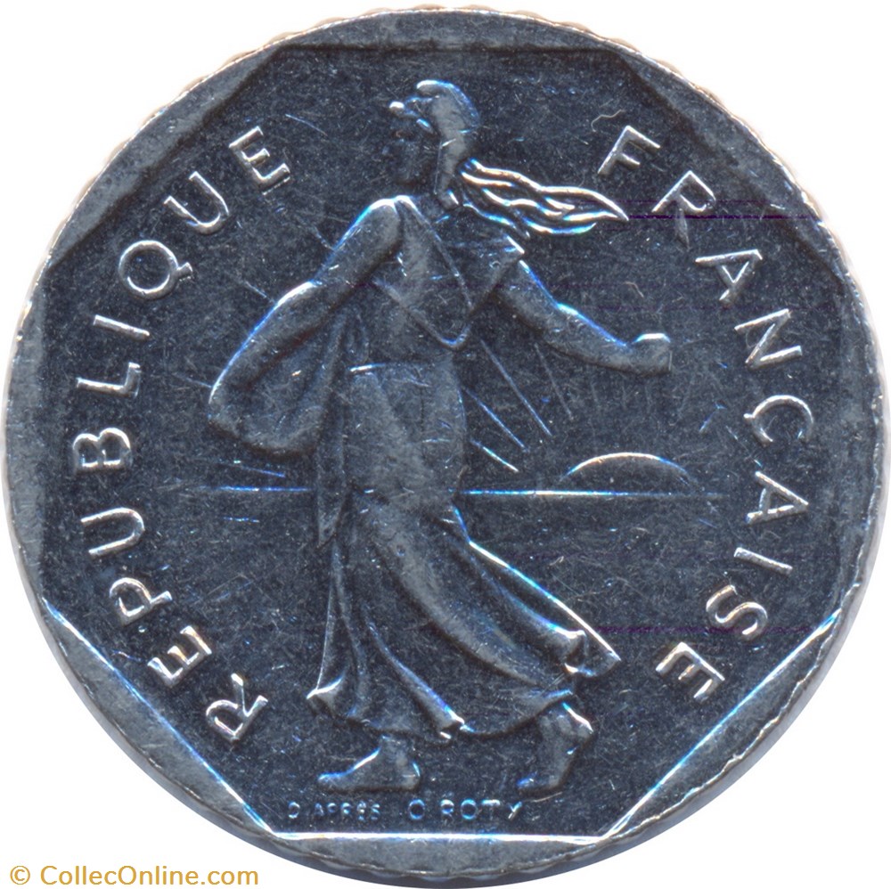 2 francs Semeuse, tranche striée monnaie france moderne 2 francs semeuse tranche striee