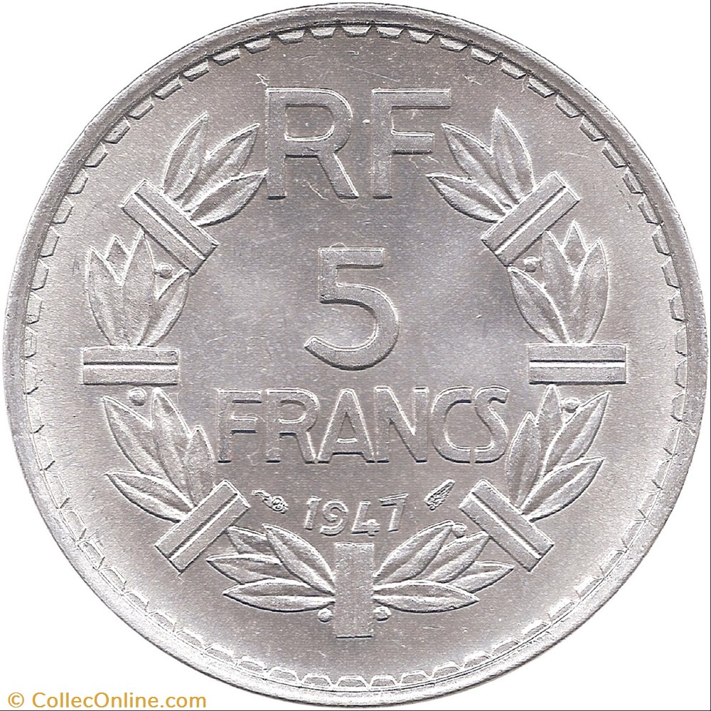 5 francs Lavrillier, Aluminium monnaie france moderne 5 francs lavrillier aluminium