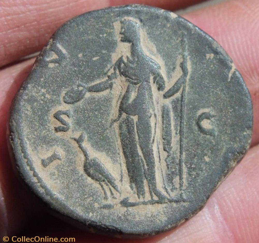 Faustine La Jeune - Sesterce monnaie antique av jc ap romaine republicaine imperiale faustine la jeune sesterce