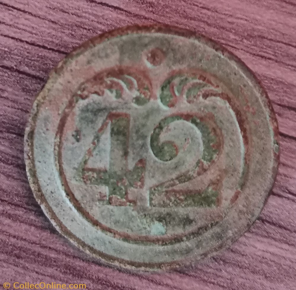 bouton militaire 42eme regiment infanterie de ligne 1796 1815