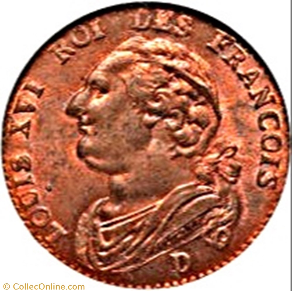 Louis XVI - 12 deniers au bandeau monnaie france royale louis xvi 12 deniers au bandeau
