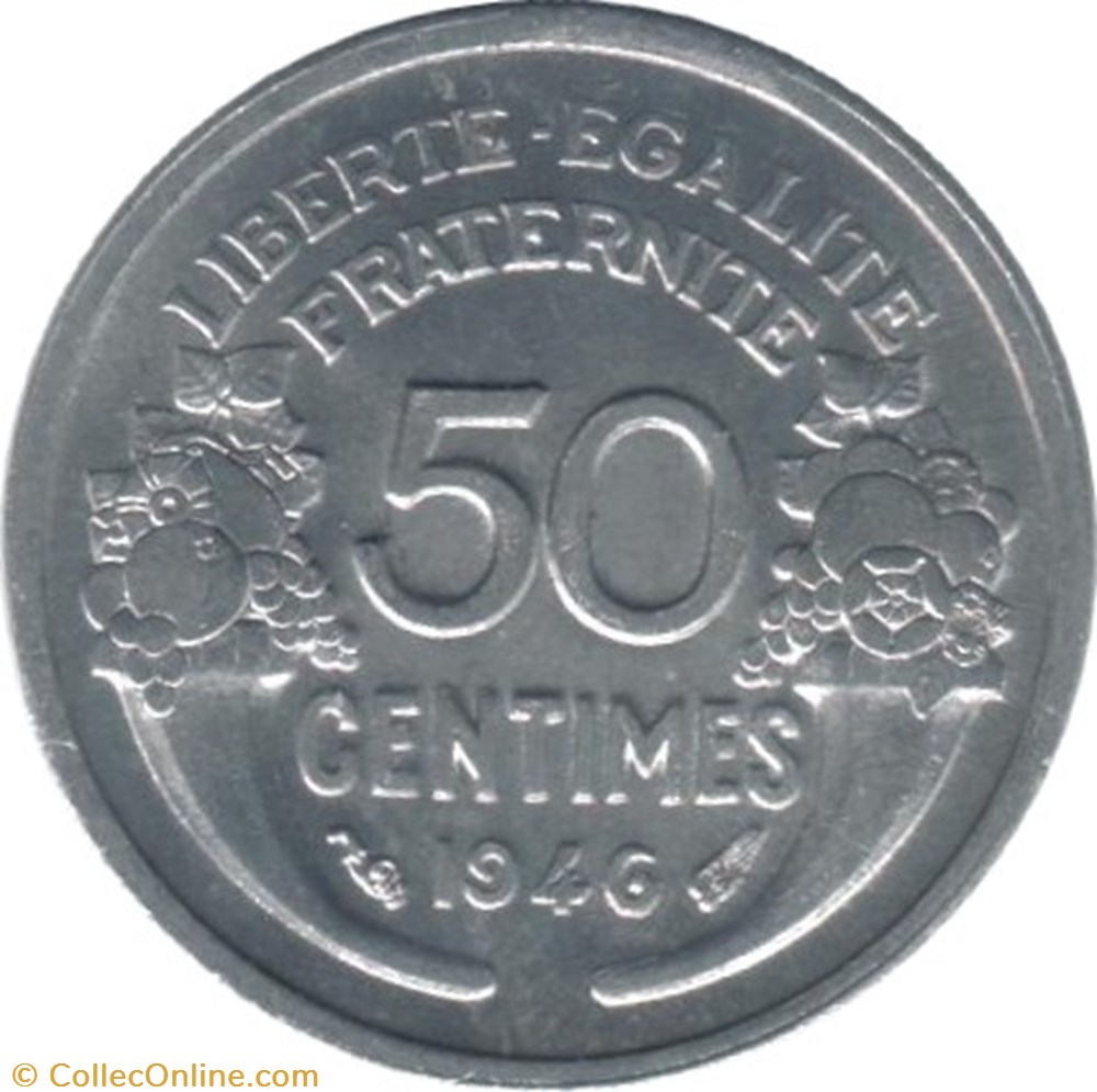 50 centimes Morlon, Aluminium monnaie france moderne 50 centimes morlon aluminium