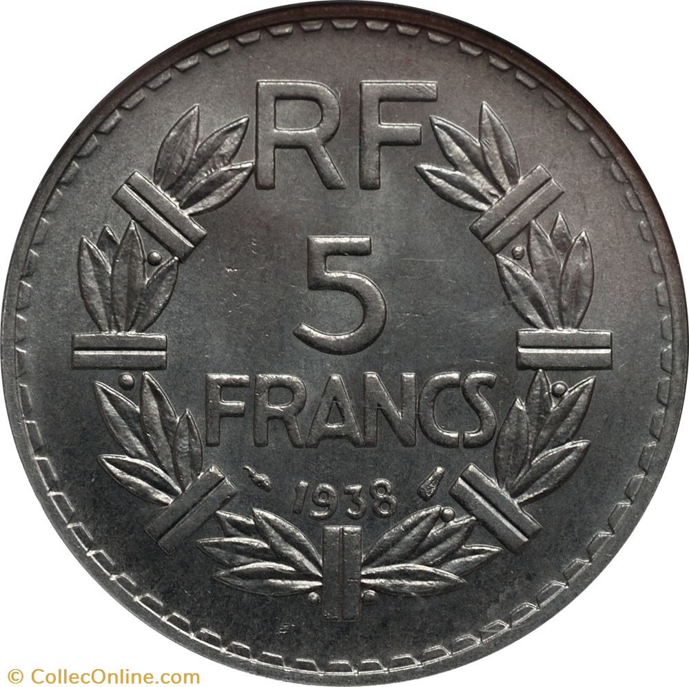5 francs Lavrillier, Nickel monnaie france moderne 5 francs lavrillier nickel