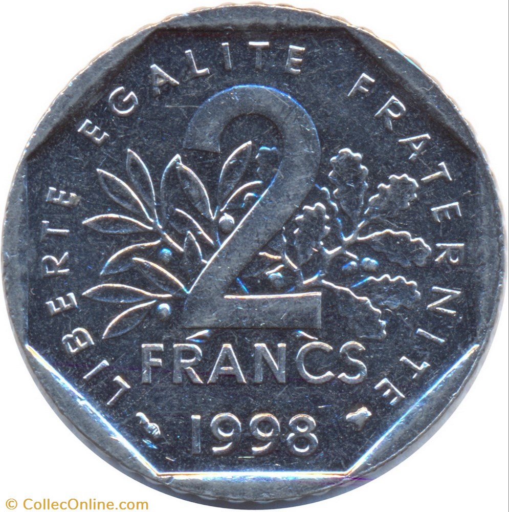 2 francs Semeuse, tranche striée monnaie france moderne 2 francs semeuse tranche striee