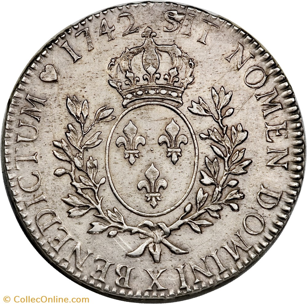 Louis XV - Ecu au bandeau monnaie france royale louis xv ecu au bandeau
