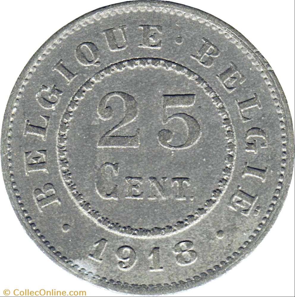 Albert 1er - 25 centimes - Occupation monnaie monde belgique albert 1er 25 centimes occupation