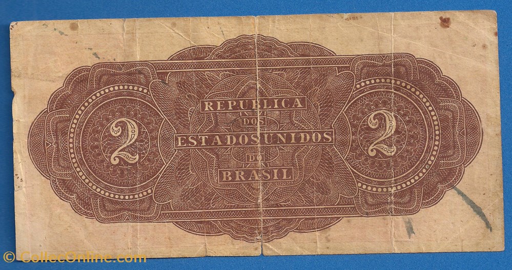 notas america do sul brasil 2 mil reis 1923